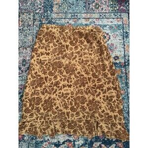 Coldwater Creek Women's Botanical Print 100% Silk Skirt Size XXL